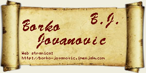 Borko Jovanović vizit kartica